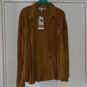 BKE Women's Waffle Knit Shirt Jacket